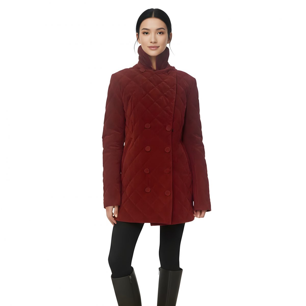 Gesteppte Lederjacke