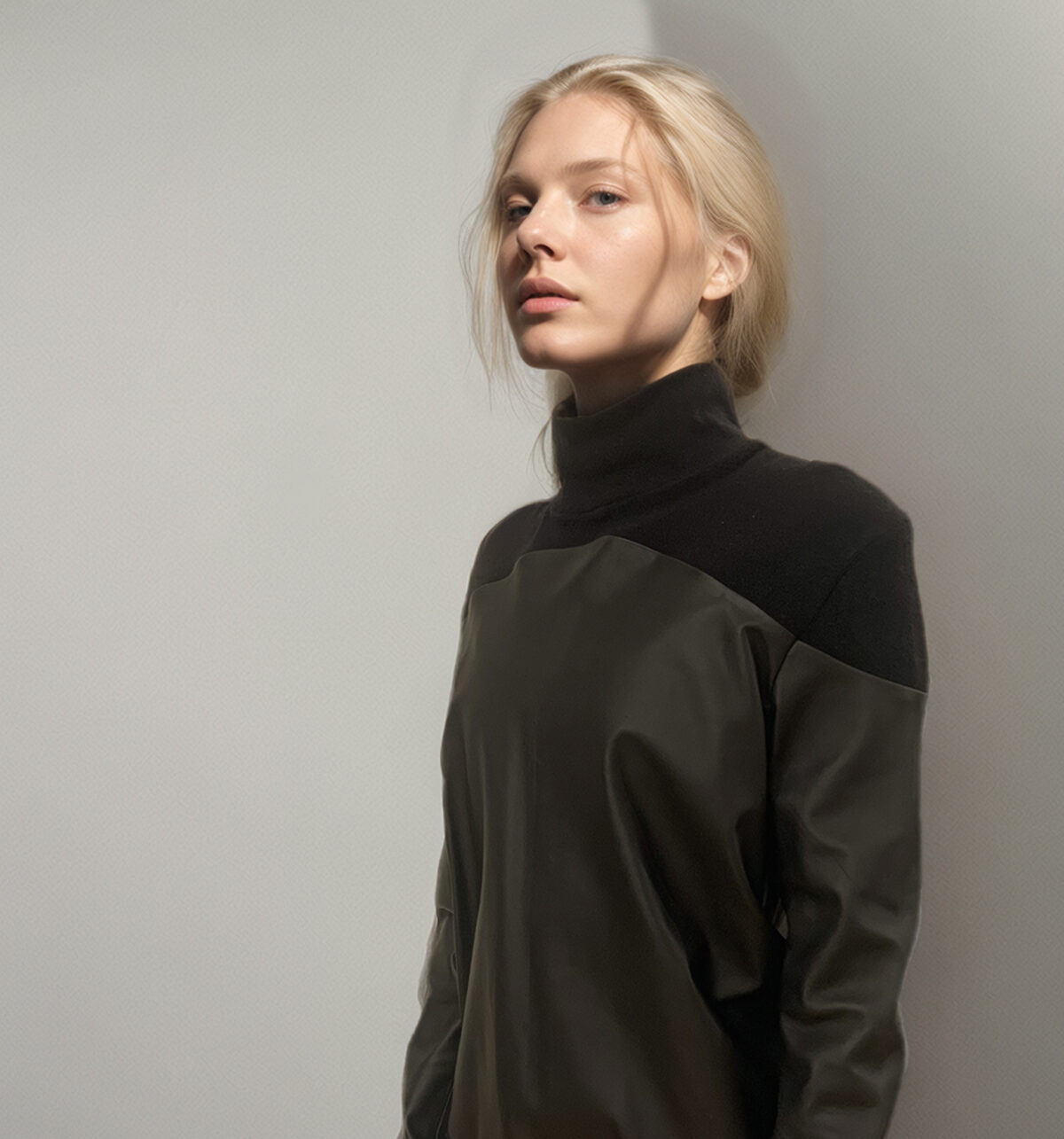 Sweater made of washable leather