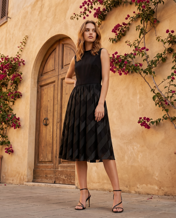 Seiden-Tüllkleid