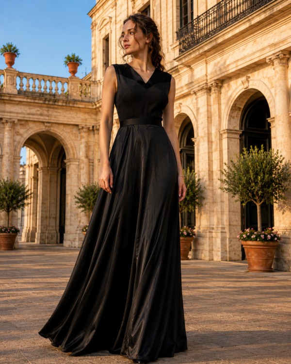 Noir Seidenkleid