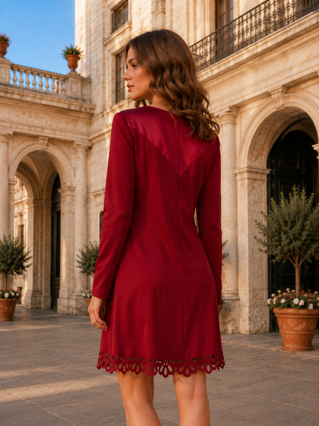 Rosso Seidenkleid