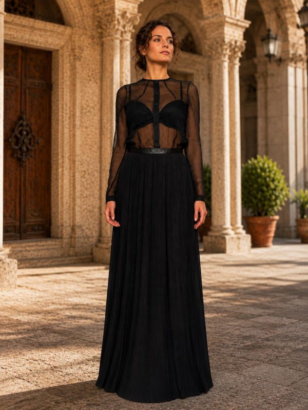 Nocturne Plisseekleid